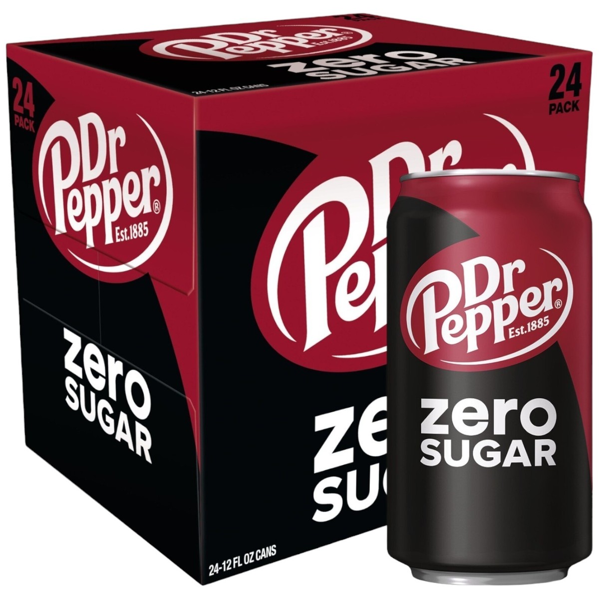 Dr Pepper Zero Sugar Soda Soft Drinks 12 fl oz 24 Pack Cans Dr Pepper Zero Sugar Soda Soft Drinks 12 fl oz 24 Pack Cans