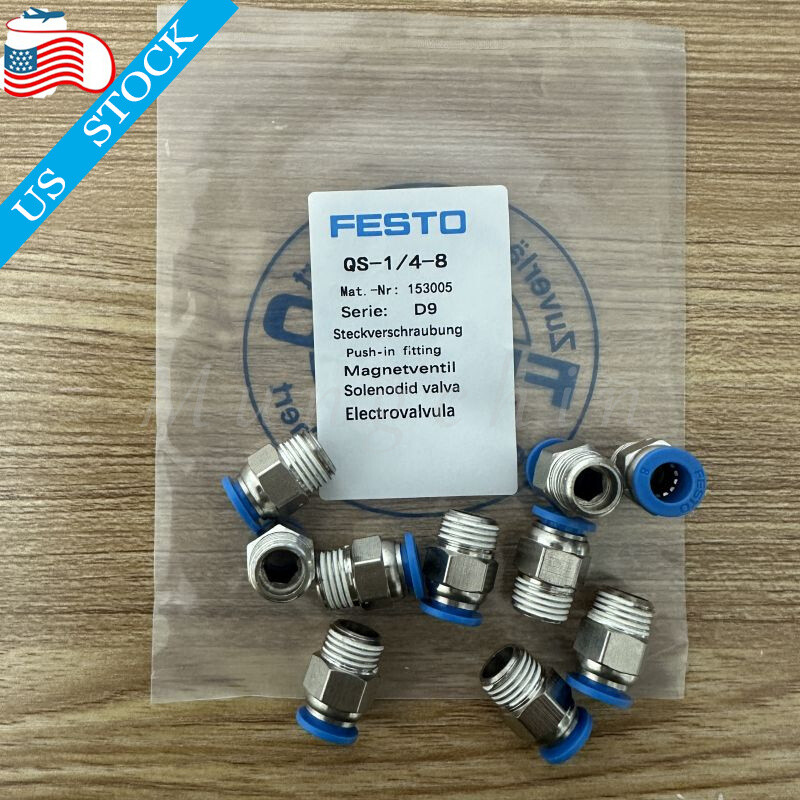 10PCS NEW For Festo QS1/48 QS1/48 153005 PushIn Gas Fitting