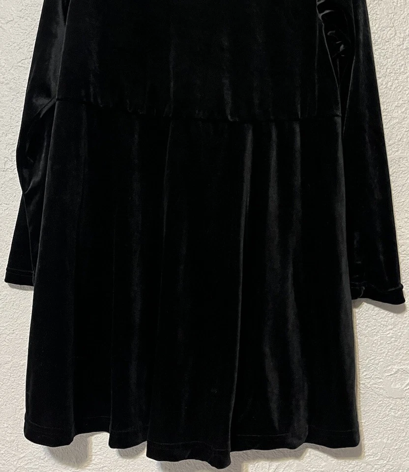 Kathy Ireland Maternity Women Sz S Black Velvet Tunic Top Blouse Short Dress Vtg - Image 3 of 4