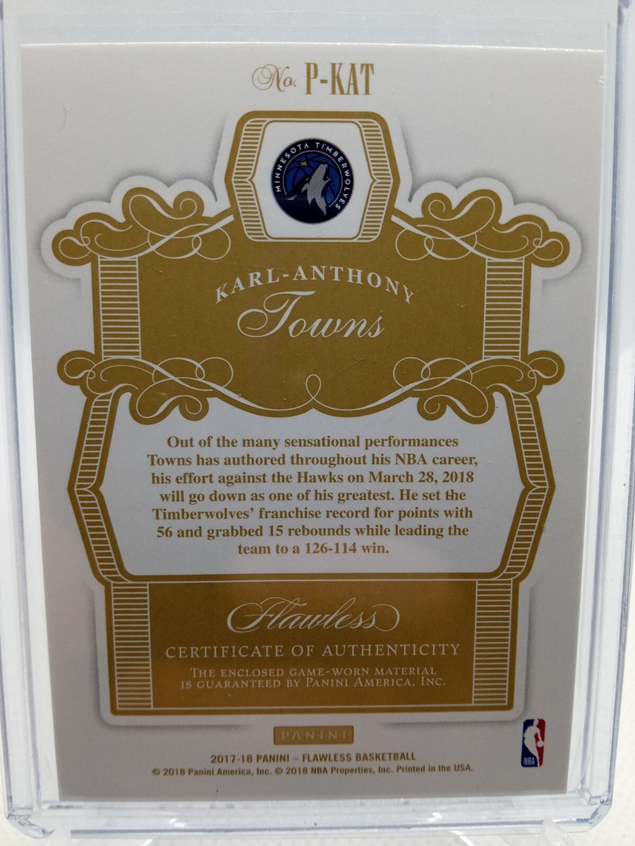 2017-18 Panini Flawless - Patches Karl-Anthony Towns #P-KAT