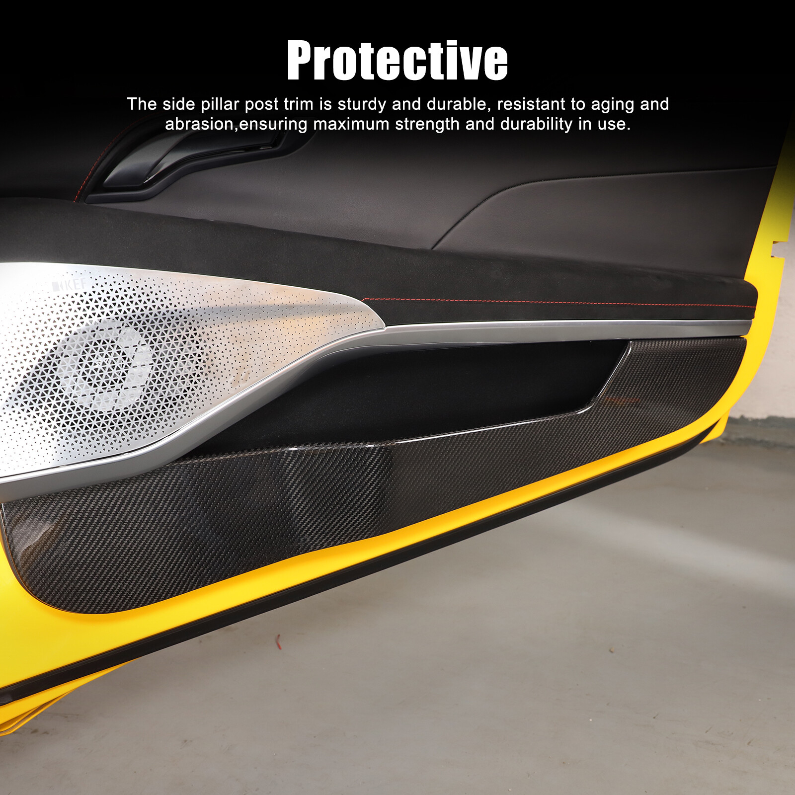 Real Carbon Fiber Door Anti-Kick Panel Cover Trim For Lotus Emira GT4 V6 2022-24