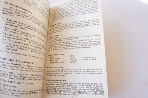1963 Type 4 2500 HP Diesel Electric Loco Railway Drivers Manual Book - Picture 5 of 6