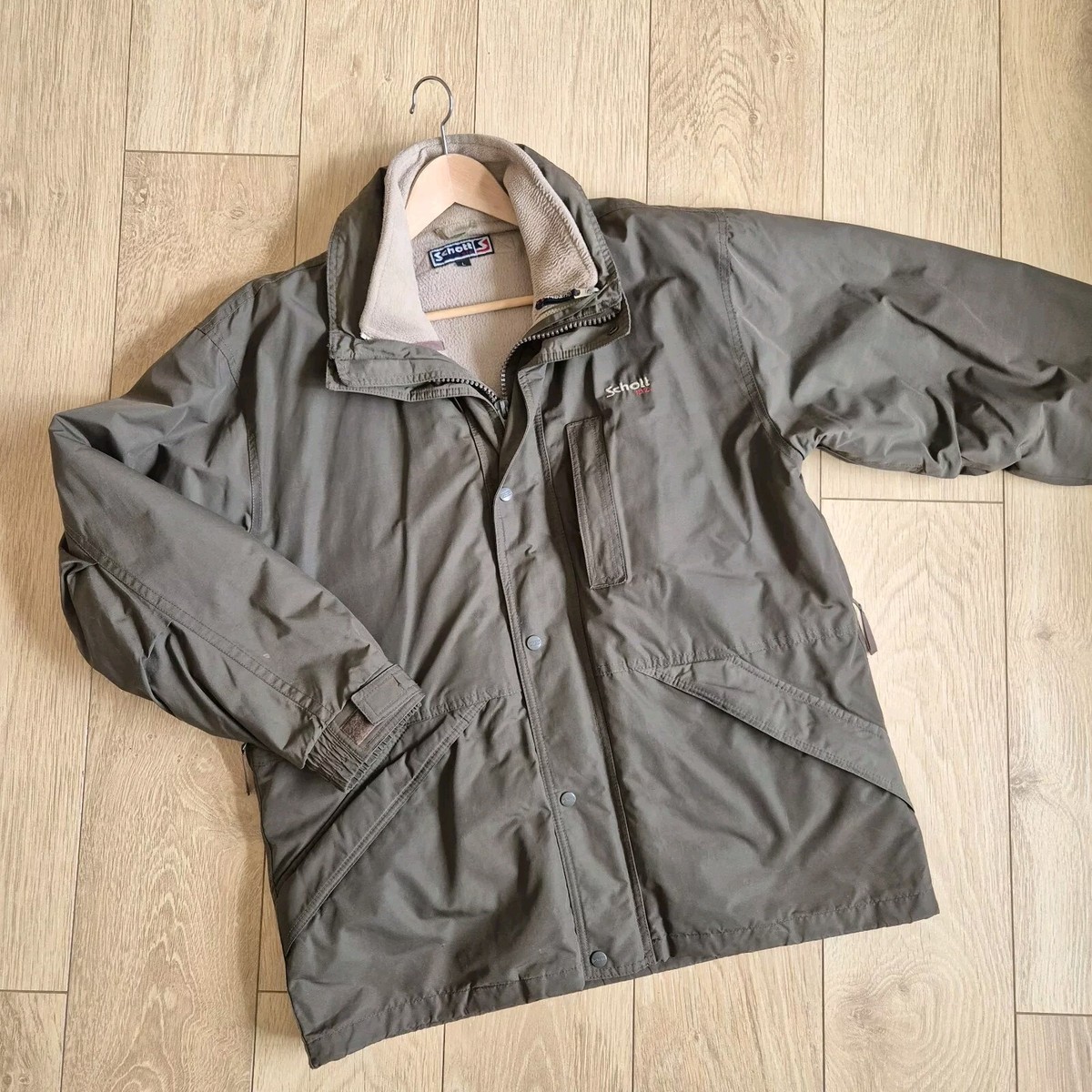 Schott NYC Green Waterproof Fleece Lined Winter Coat. Size L 