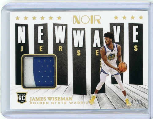 2020-21 Panini Noir New Wave Gold Rookie Patch #NW-JWS James Wiseman #14/25