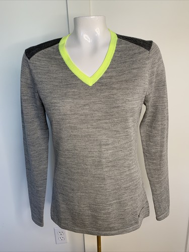 Nike Golf Women Sz S V-Neck Gray Neon 