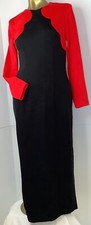 Vintage All That Jazz Dress Size 9/10 Made In USA Red Black Long Sleeve
