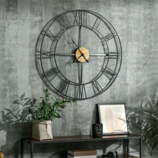 Large Wall Clock Modern Farmhouse Industrial Round 36 Inch Oversized Home Decor