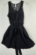 Audrey 3+1 Dress Womens Sz XS Black Sleeveless Mini Dress Lace Lined