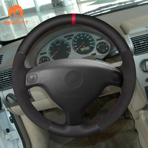 Black Leather Suede Steering Wheel Cover for Buick Sail Opel Astra G H 1998-2007 - Picture 2 of 10