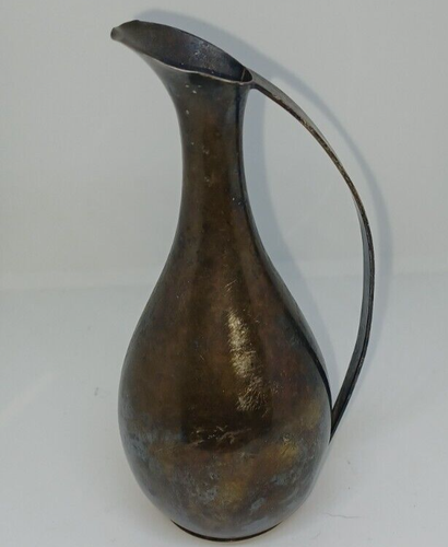 Danmark VTG Metal Ornamental pitcher 5" tall Pre-owned. Nice patina.