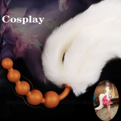 Silicone Soft Anal 5 Ball Cosplay Butt Plug Anal Beads Tail Anus Dilator |  eBay