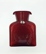 Blenko Handmade Glass 384 Water Bottle in Ruby Signed