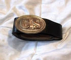 Estate Find! Brass CS Belt Buckle and Leather Belt - Civil War Reenactment?