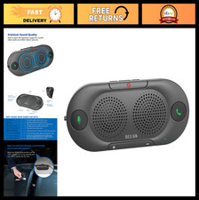 Bluetooth 5.0 Car Speakerphone with Visor Clip, Wireless Handsfree Kit, Dual Spe