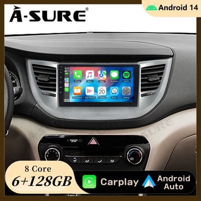 6+128GB 8 Core Android 15 CarPlay Autoradio GPS NAV Für Hyundai Tucson 2015-2018