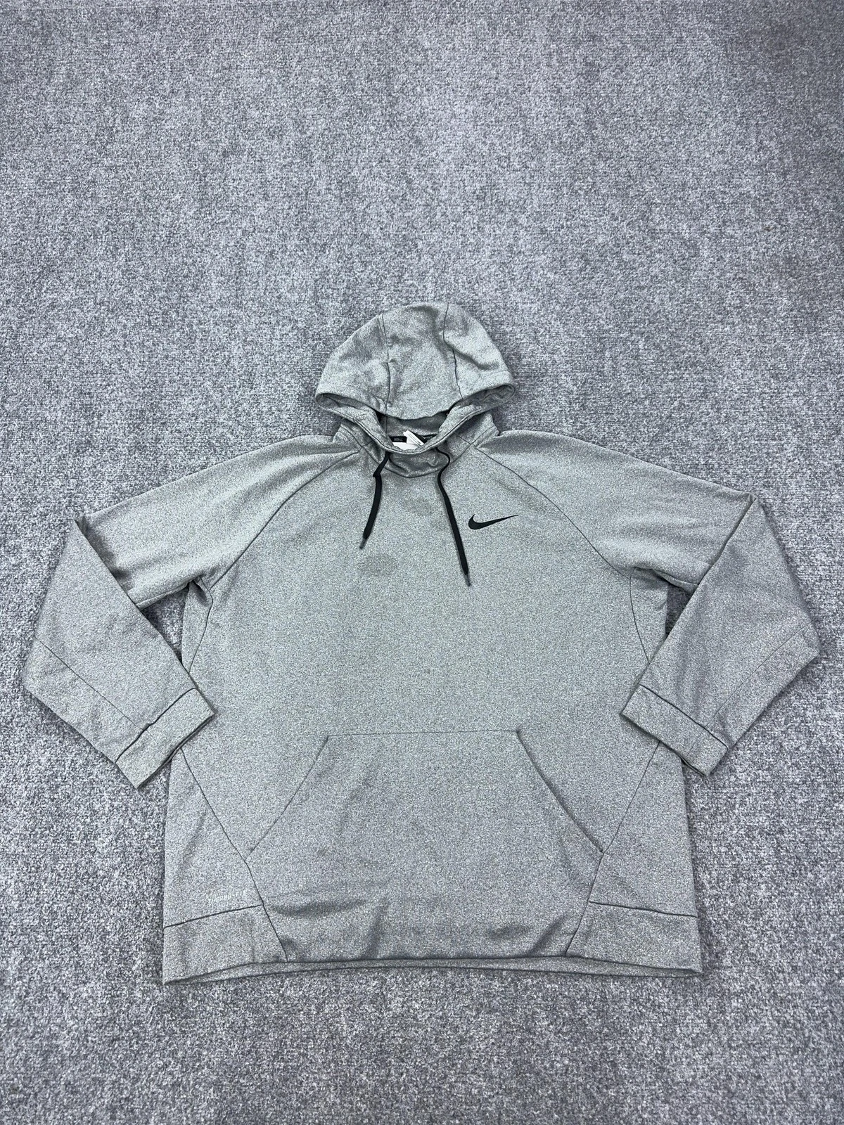 Nike Hoodie Mens 2XL Gray Therma-FIT Fleece Pullover Sweatshirt Kangaroo Pocket
