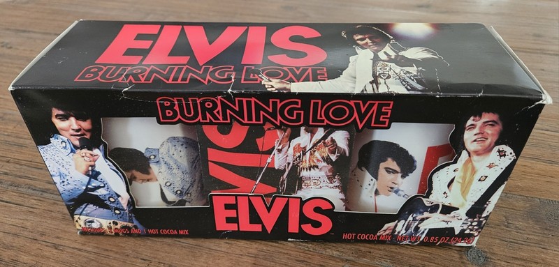 Elvis Presley Burning Love Mugs w/Hot Cocoa Gift Set 2024 NEW in Box 