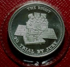 Johnson Matthey-The Right Trial By Jury Round 1 Troy oz..999 Fine Silver-Sealed