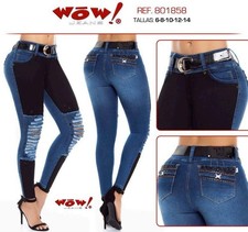 WOW JEANS COLOMBIANOS COLOMBIAN PUSH UP LEVANTA COLA BUTT LIFT RED 3 USA