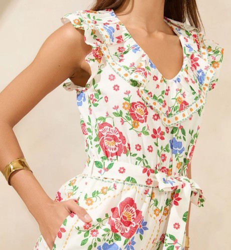 Mono floral de lino Lipsy, talla 10, nuevo, falta etiqueta. - Imagen 9 de 9