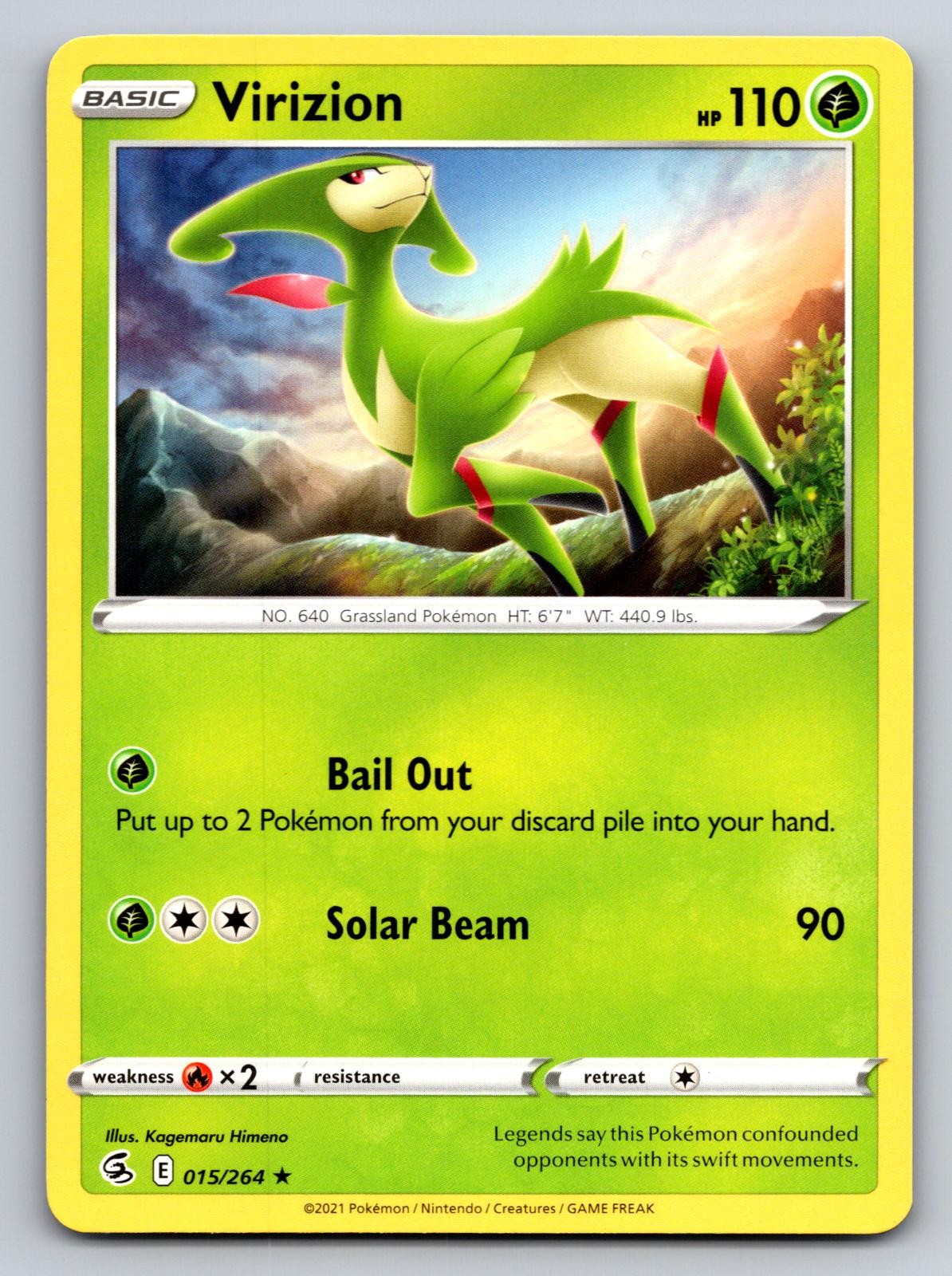 Virizion 015/264 Rare Fusion Strike Pokemon Near Mint