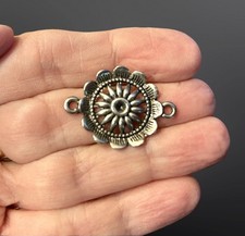 Silver Flower Connector, Zinc Alloy; Jewelry Component, Finding
