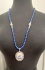 Gorgeous Vintage 1980’s Blue Willow Filigree Pendant Beads Necklace — photo 3