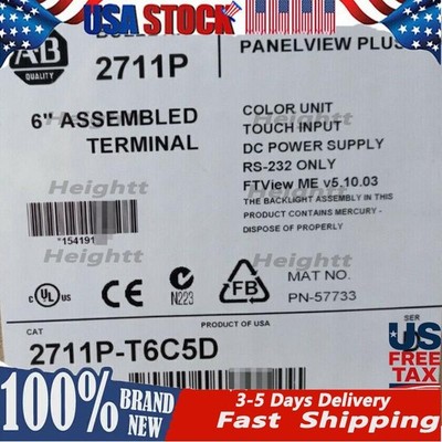 1PC New AB 2711P-T6C5D PanelView Plus 600 Factory Seal Fast Shipping US Free Tax
