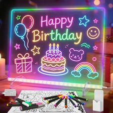 LED Note Board 16 Drawing Tablet 6 Modes 8 Colors Warm White Gold Highlighters