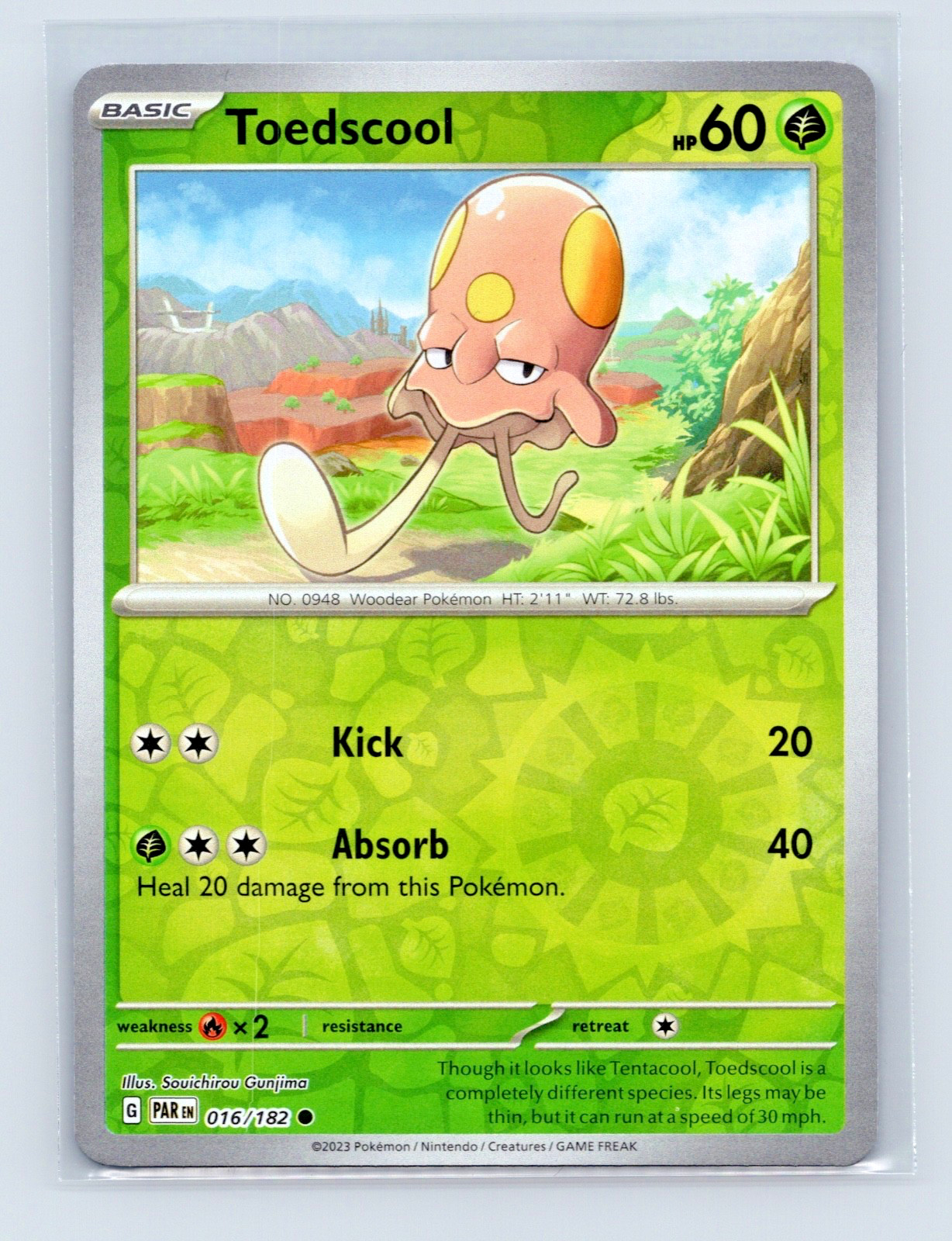 Toedscool 016/182 Common Reverse Holo SV04: Paradox Rift Pokemon TCG