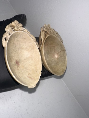 #ad Two Unusual c1900 or Republic Carved Soapstone hardstone washers GBP 61.84