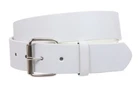 WHITE BELT 1 3/4"  GENUINE COWHIDE  LEATHER PLAIN  WIDE SNAP 0FF BUCKLE USA MADE