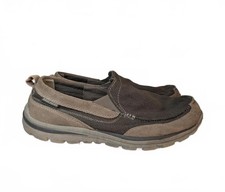 Skechers Men's Relaxed Fit Slip-On Loafers Brown Mesh Memory Foam Size 12