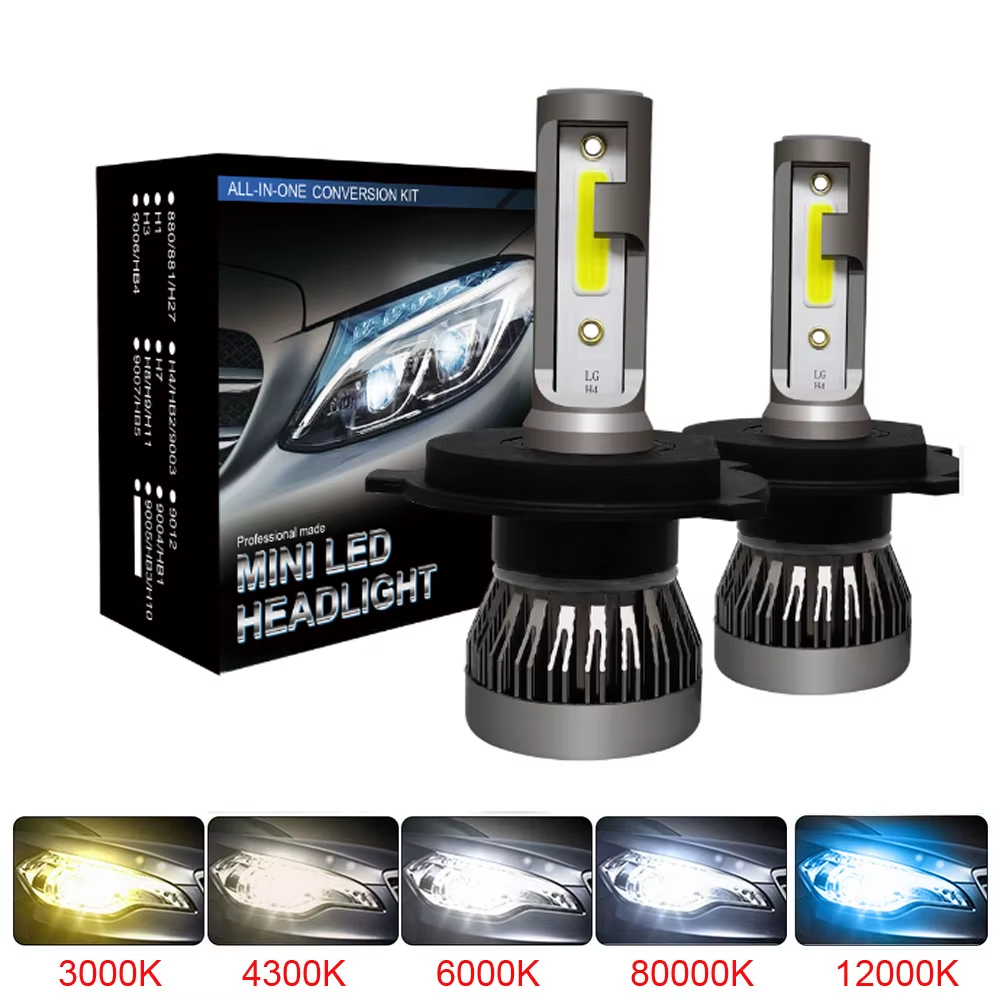2Pcs LED H4 H7 Car Headlight H1 LED Bulb H8 H11 9005 HB3 9006 HB4 9004 HB1 H3 HB