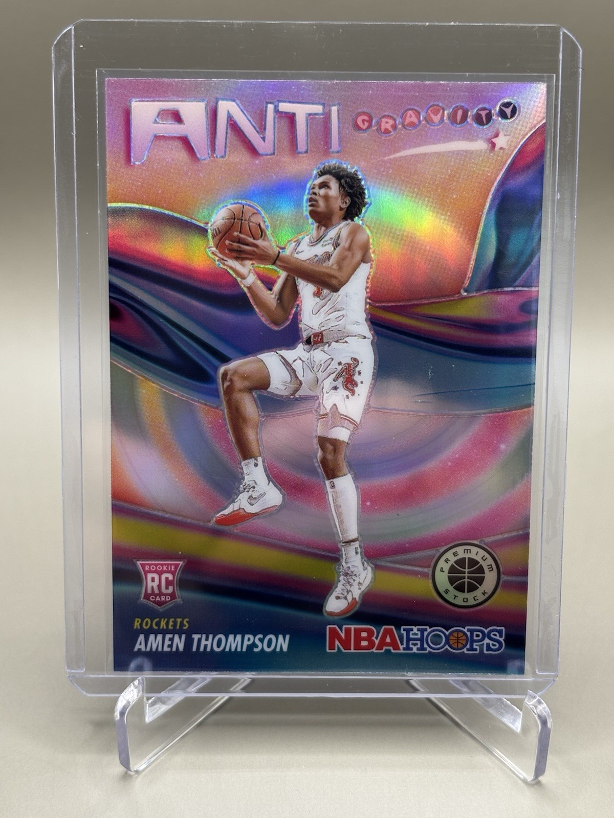 2023-24 Nba Hoops Premium Stock - Anti-Gravity Amen Thompson #16 Silver Prizm RC