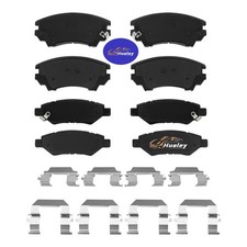 Front Rear Ceramic Brake Pads Set for 2010 - 2015 Chevy Camaro 3.6L; LS, LT