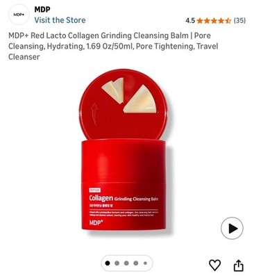 MDP+ Red Lacto Collagen Grinding Cleansing Balm 50ml Peptide Makeup Remover New