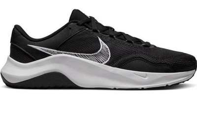 SIZE 9 MEN'S NIKE LEGEND ESSENTIAL 3 NEXT NATURE  Black/White-Grey Running Shoes