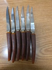 VINTAGE Bakelite REGENT SHEFFIELD Steak knives￼ STAINLESS ENGLAND Lot Of 6
