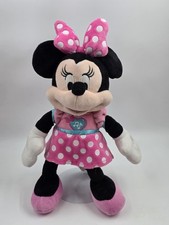 Disney Minnie Mouse Singing Light up Heart  Bow 14" Pink Dress Plush Works 