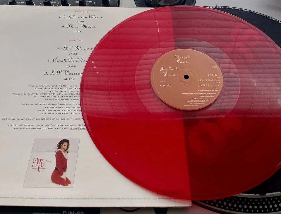 Mariah Carey ‎– Joy To The World OG 1994 Press 12" RED VINYL In Pic Cover NM/VG+ - Image 2 of 2