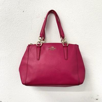Coach Pink Mini Christie Carryall In Crossgrain Leather Shoulder