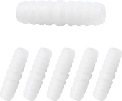 6Pcs 3/8" x Plastic Hose Barb Fittings, Barbed Splicer 3/8 x 3/8, White  - Picture 1 of 6