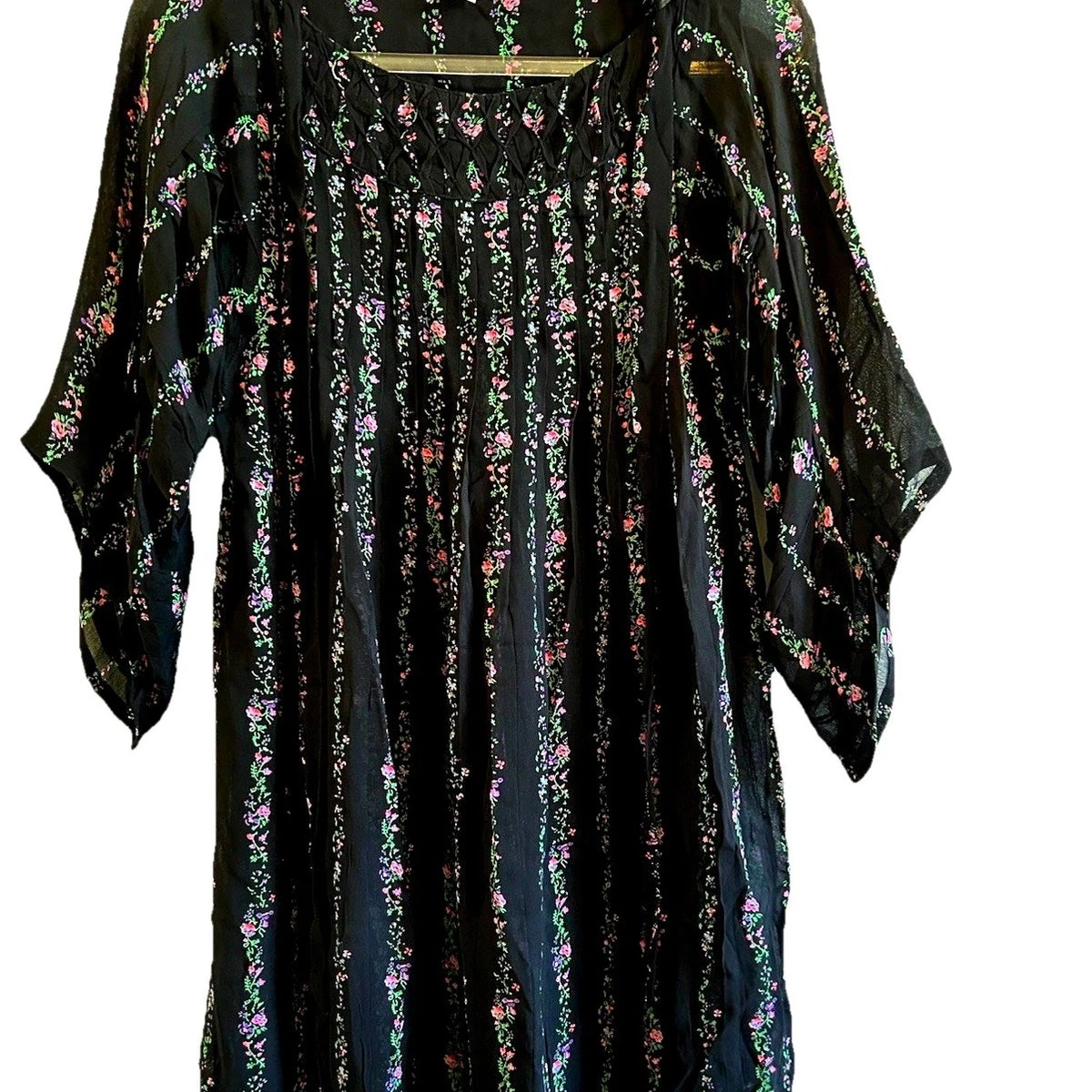 Haut Vintage Topshop - Imprimé Floral Années 70 - Taille 12 - Manches Spaghetti - Occasion Très Bon état