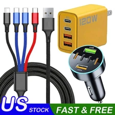 120W Fast Type C Wall Charger , 4-In-1 65W Super Fast Cable For Cell Phone iPad