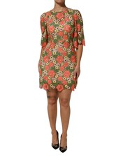 Dolce & Gabbana Multicolor Floral Embroidery Aline Mini Women's Dress Authentic