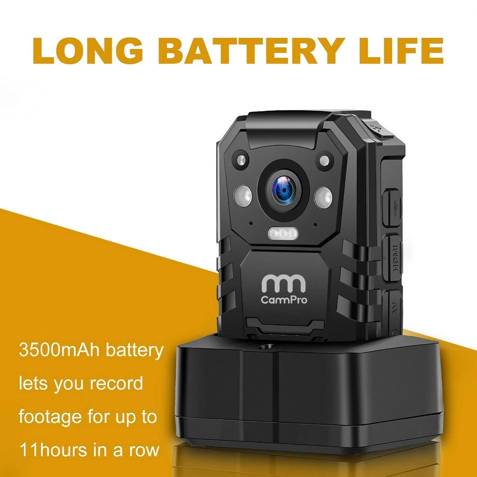 CammPro I826 1296P HD Police Body Camera,128G Memory,Waterproof Body Worn Cam... - Image 4 of 4