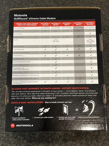 Motorola Cable Modem SB6141, Docsis 3.0, SURFboard Extreme, 8x Faster Open Box🔥 - Picture 2 of 11