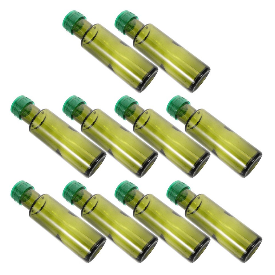 Used Cooking Oil Color 10Pcs Green Glass Oil Container Bottles Refillable for Olive Oil and ...