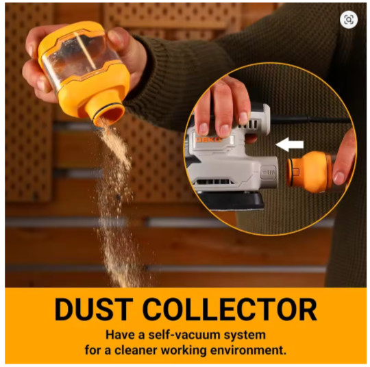 DEKO Corded Electric Mouse Palm Sander w/ Dust Collector Multi-Function